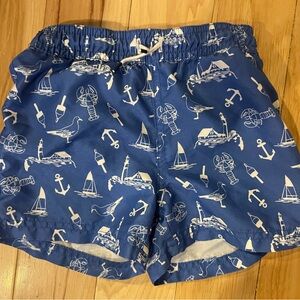 Janie and Jack Blue Nautical Swim Trunks